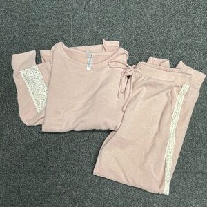 Flora Nikrooz Harbor Pajamas Pink Size Large Set Comfy Loungewear